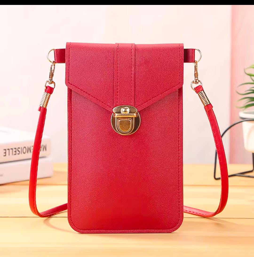 🤍💖 New leisure nylon ladies CHINA Bagpack (Black ) With Women's PU Leather Phone Holder With Neck Strap Wallets Touch Screen Bags(Red) 🤍💖