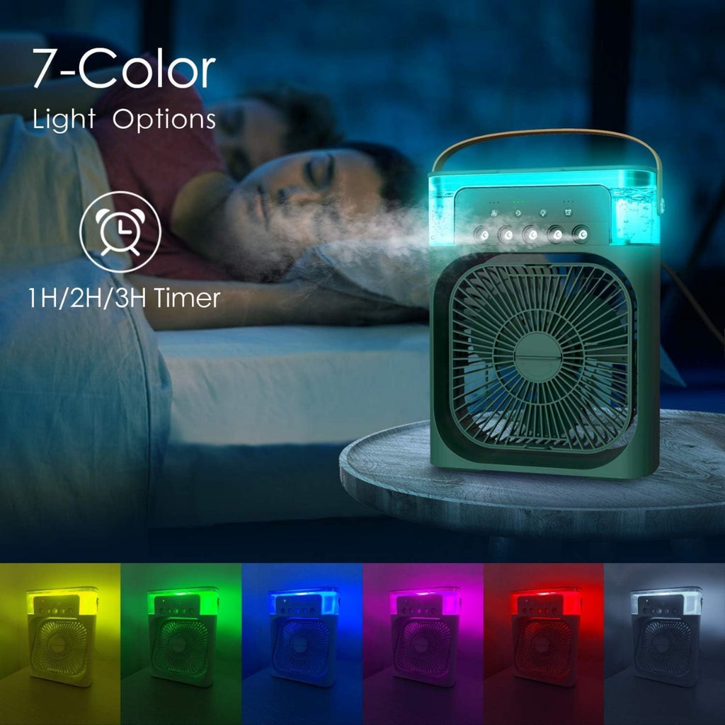🤍💖 3 In 1 Air Cooling USB Fan with LED Night Light Water Fan 🤍💖