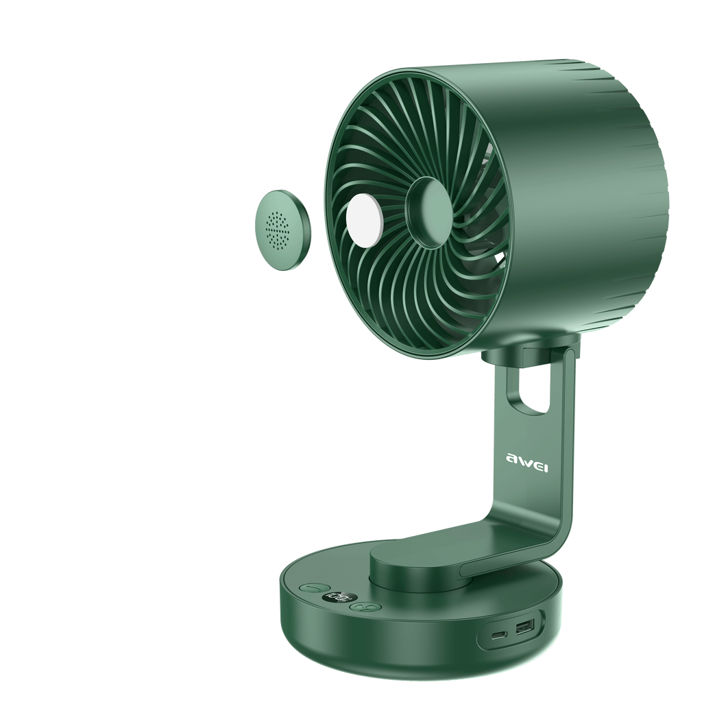 🤍💖 Awei F34 Strong Wind Air Circulation Wide Angle Night Lamp Fan 4000mAh 🤍💖