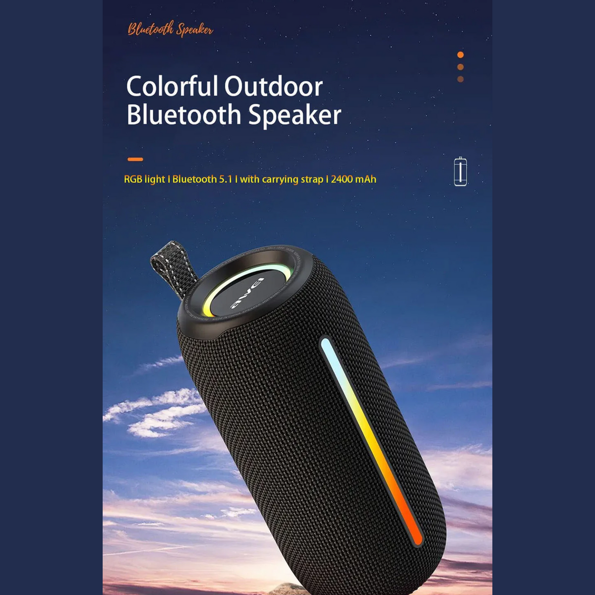 🤍💖 Awei Y528 RGB Light Playback5.3 Bluetooth Speaker ( Six Month Warrenty ) 🤍💖