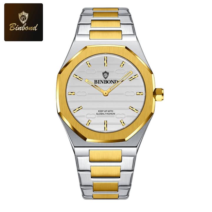 🤍💖 BINBOND 818 Stainless Steel Quartz Fashionable Premium Watch 🤍💖