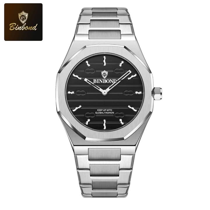 🤍💖 BINBOND 818 Stainless Steel Quartz Fashionable Premium Watch 🤍💖