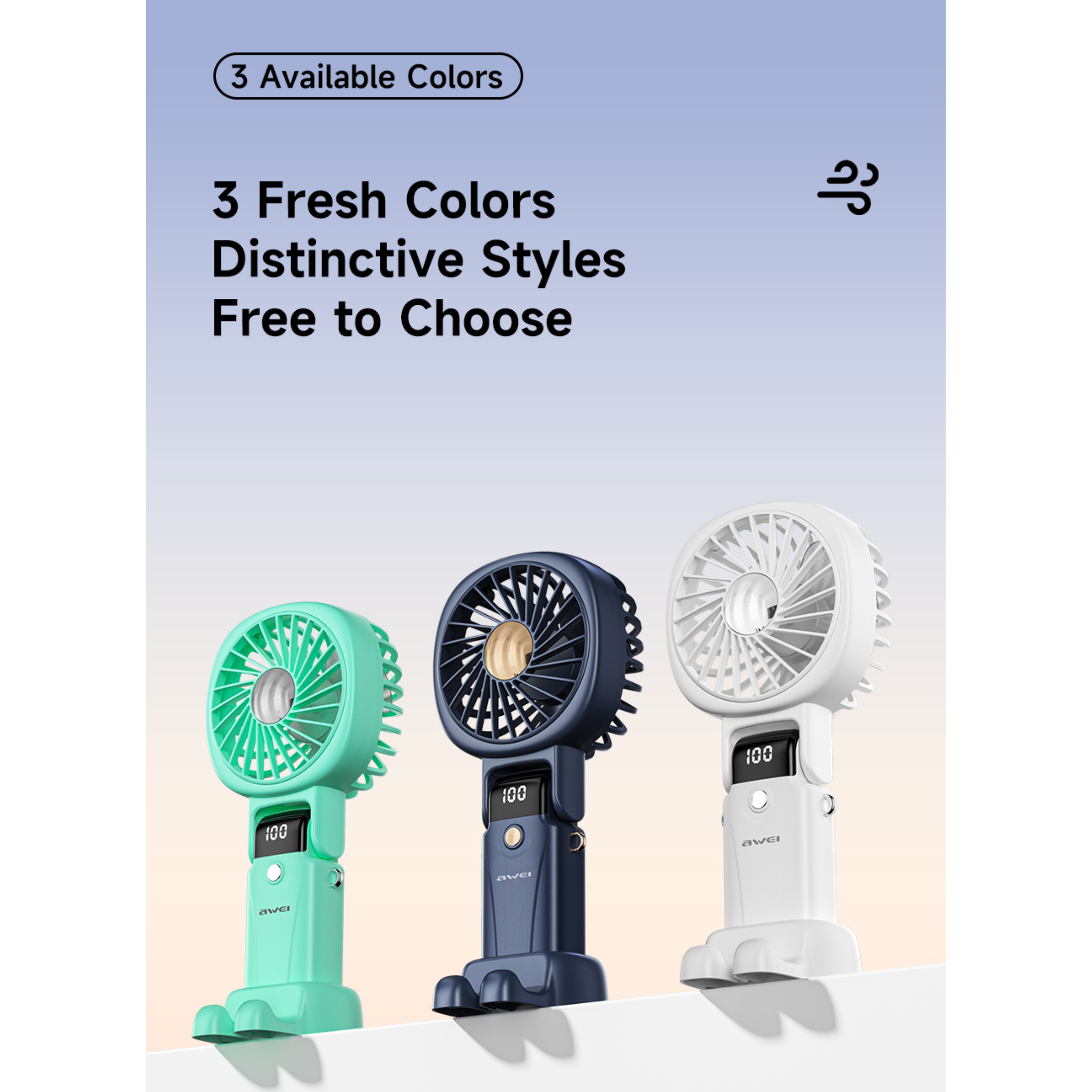 🤍💖 AWEI F37 Multifunctional Handheld Fan 🤍💖