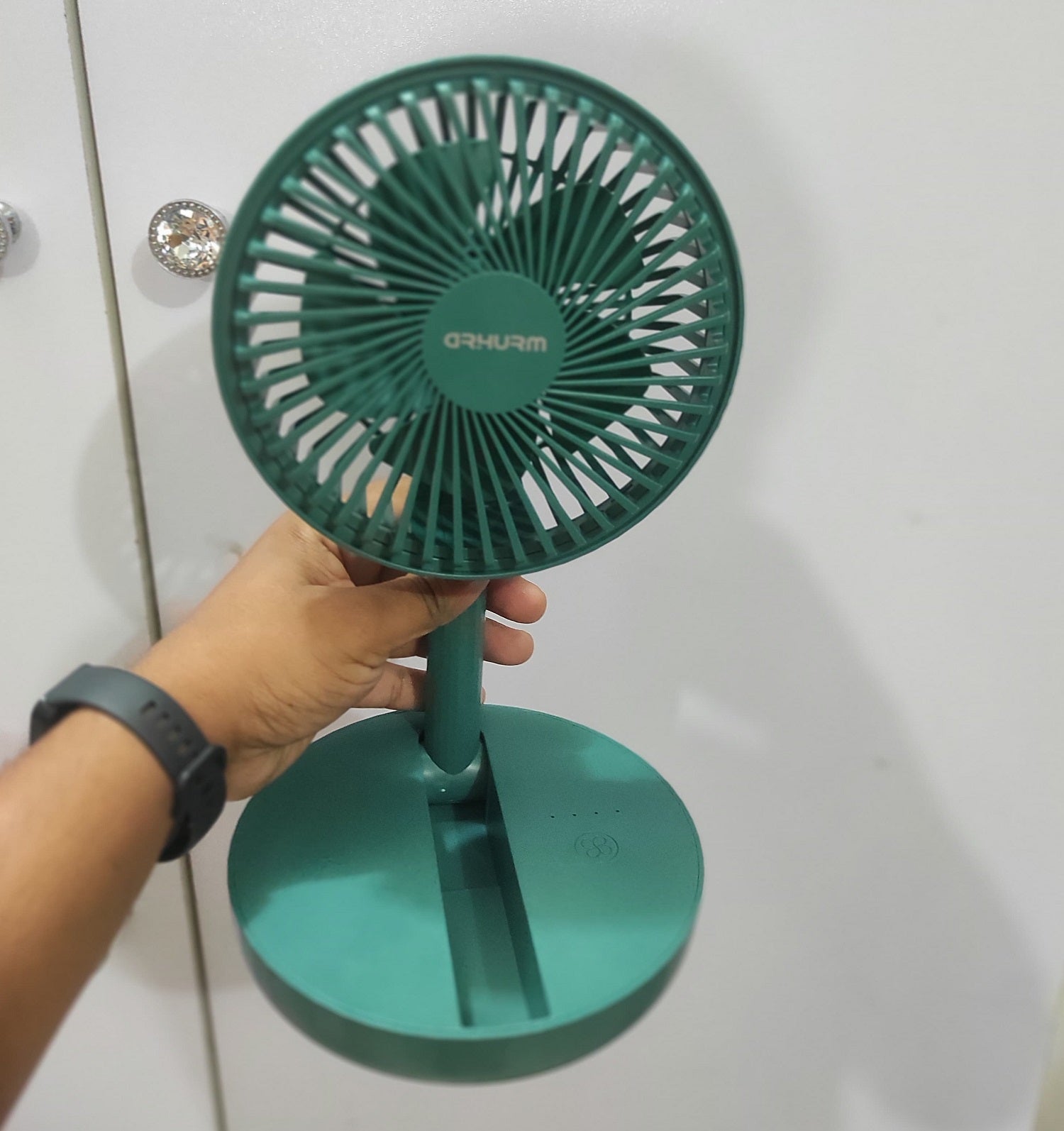 🤍💖 Rechargeable 5-inches Folding fan HCZ21 Green colour 🤍💖