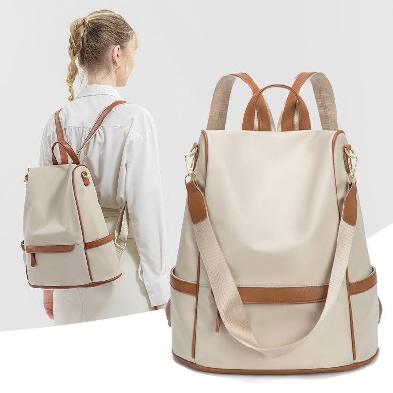 🤍💖 New Design Women Backpack Nylon Waterproof Anti-Theft Travel Backpack (Coffee) 🤍💖