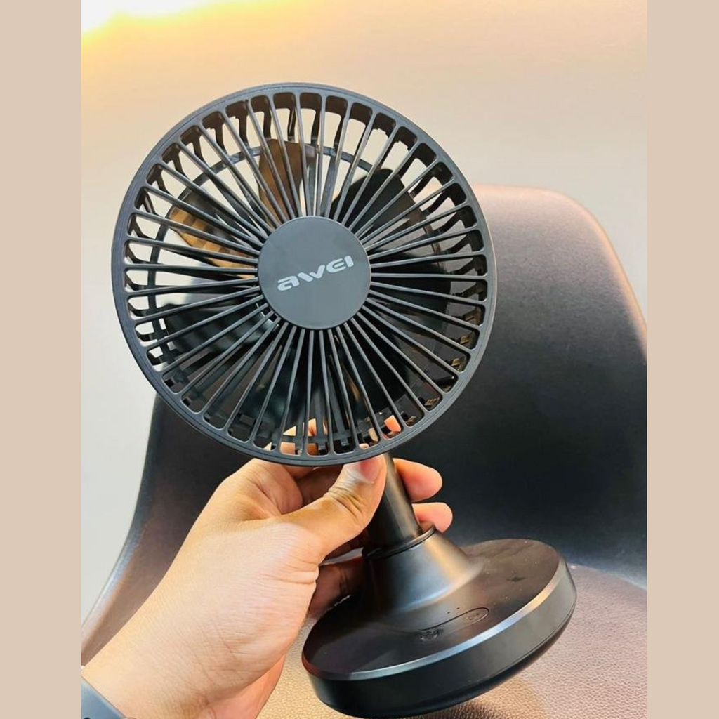 🤍💖 Awei F29 Compact Strong Wind Rechargeable Fan Desktop Silent Fan 🤍💖