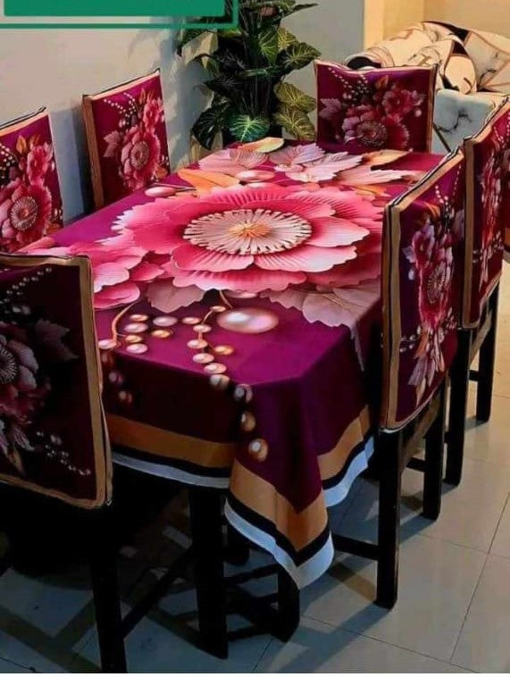 🤍💖 China Premium 3D Print Table Cloth Set 🤍💖