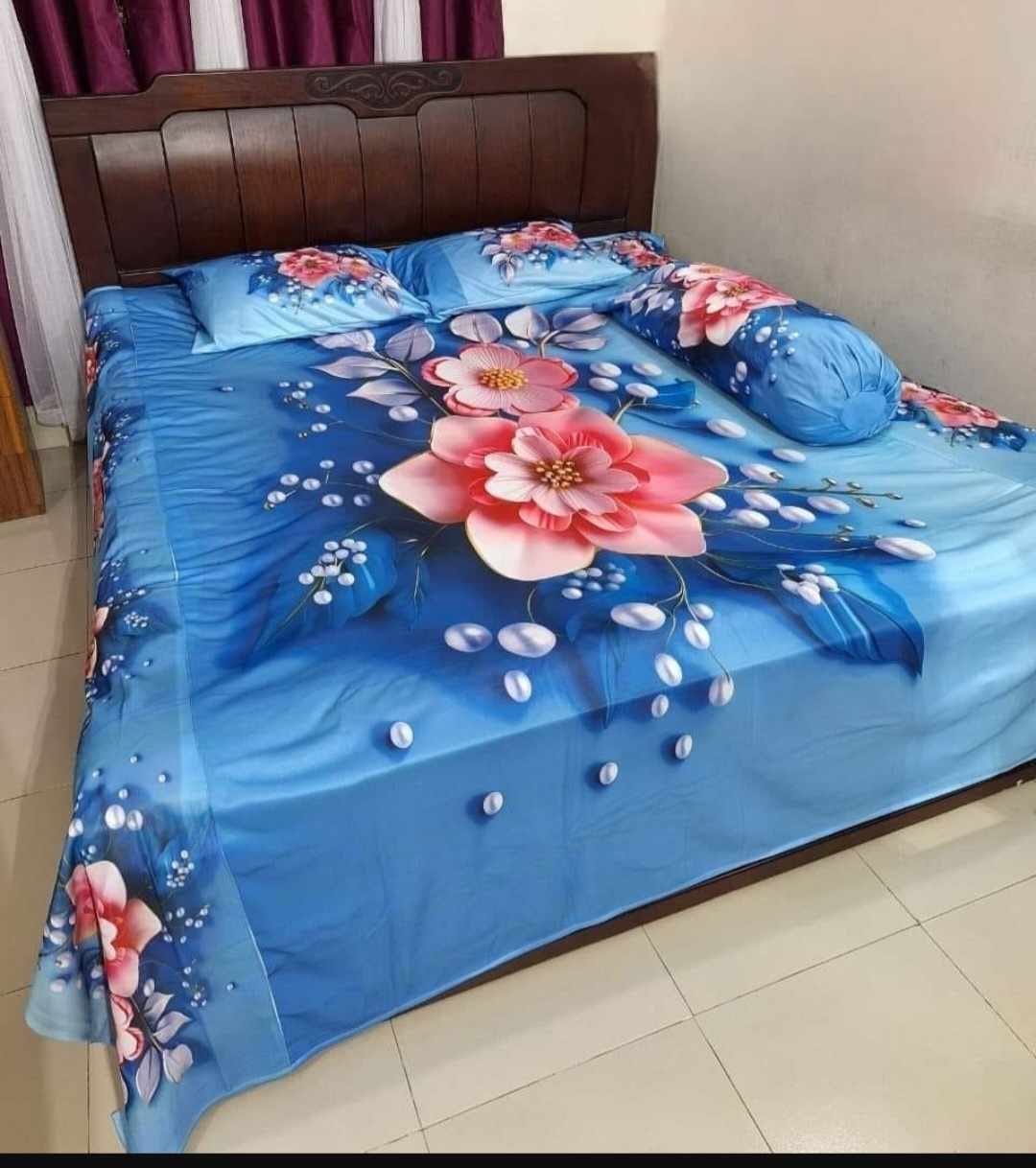🤍💖 China Premium 3D Design Bed Sheet 🤍💖