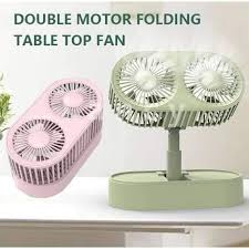 🤍💖 Double Motor Folding Table Top Fan 🤍💖