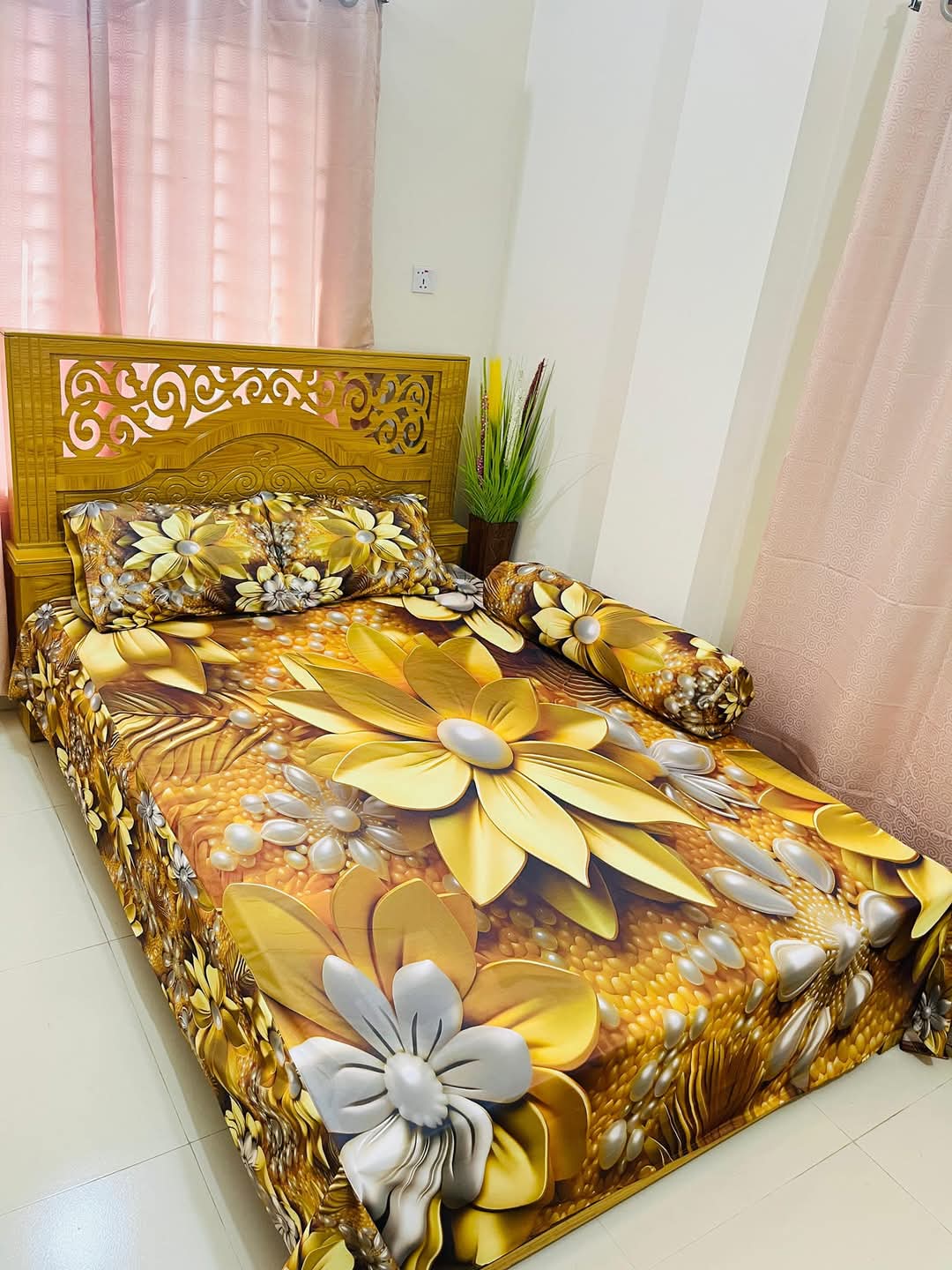 🤍💖 China Premium 3D Design Bed Sheet 🤍💖