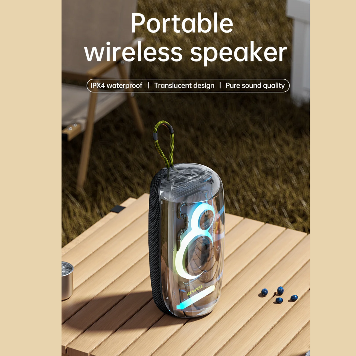 🤍💖 AWEI KA32 Bluetooth Speaker Pairing Music Player Colorful Light 🤍💖