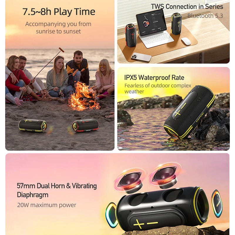🤍💖 Awei KA5 Portable Outdoor Wireless Speaker 20W – 2400mAh Battery (6 Months Warranty) 🤍💖