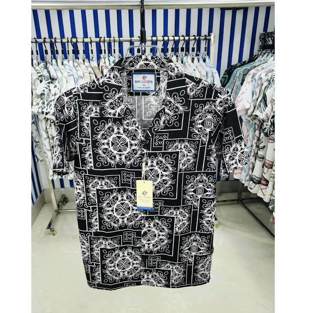 🤍💖 Pure Cotton Half Sleeve Print Shirt for Men's 🤍💖