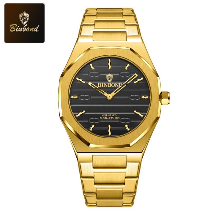🤍💖 BINBOND 818 Stainless Steel Quartz Fashionable Premium Watch 🤍💖