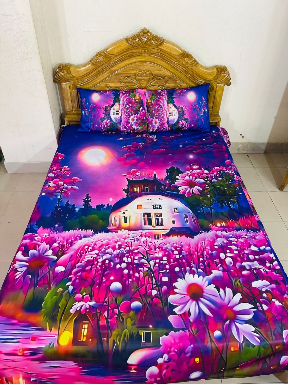 🤍💖 China Premium 3D Design Bed Sheet 🤍💖