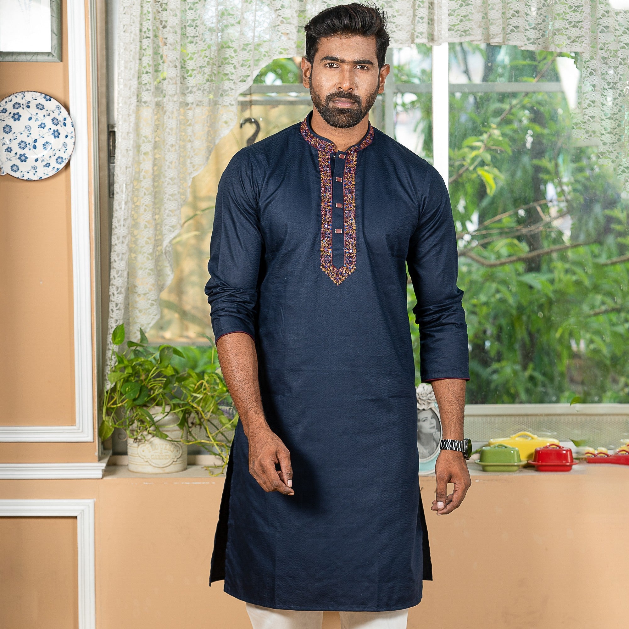 🤍💖 Indian Cotton Gorgeous Karchupi Panjabi 🤍💖
