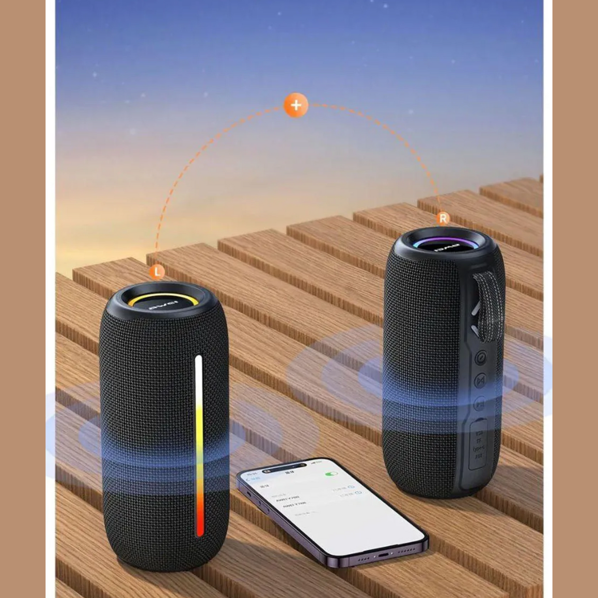 🤍💖 Awei Y528 RGB Light Playback5.3 Bluetooth Speaker ( Six Month Warrenty ) 🤍💖