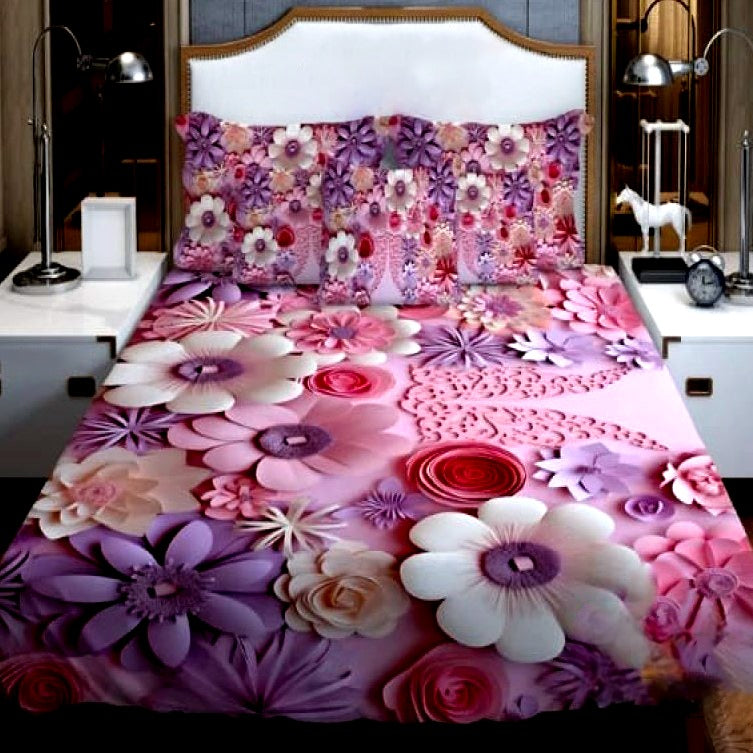🤍💖 China Premium 3D Design Bed Sheet 🤍💖
