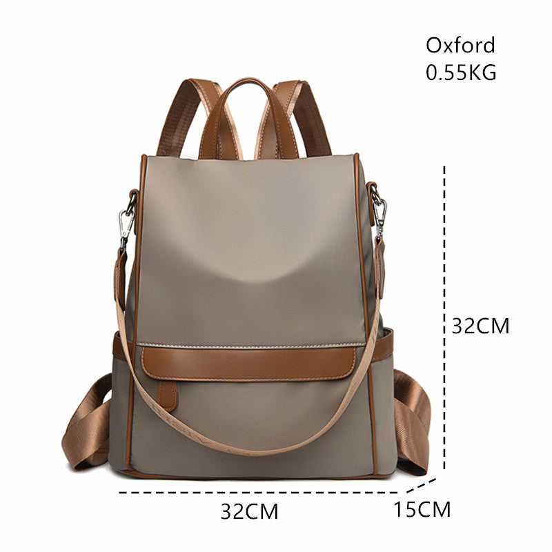 🤍💖 New Design Women Backpack Nylon Waterproof Anti-Theft Travel Backpack (Coffee) 🤍💖