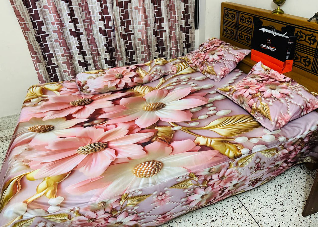 🤍💖 China Premium 3D Design Bed Sheet 🤍💖