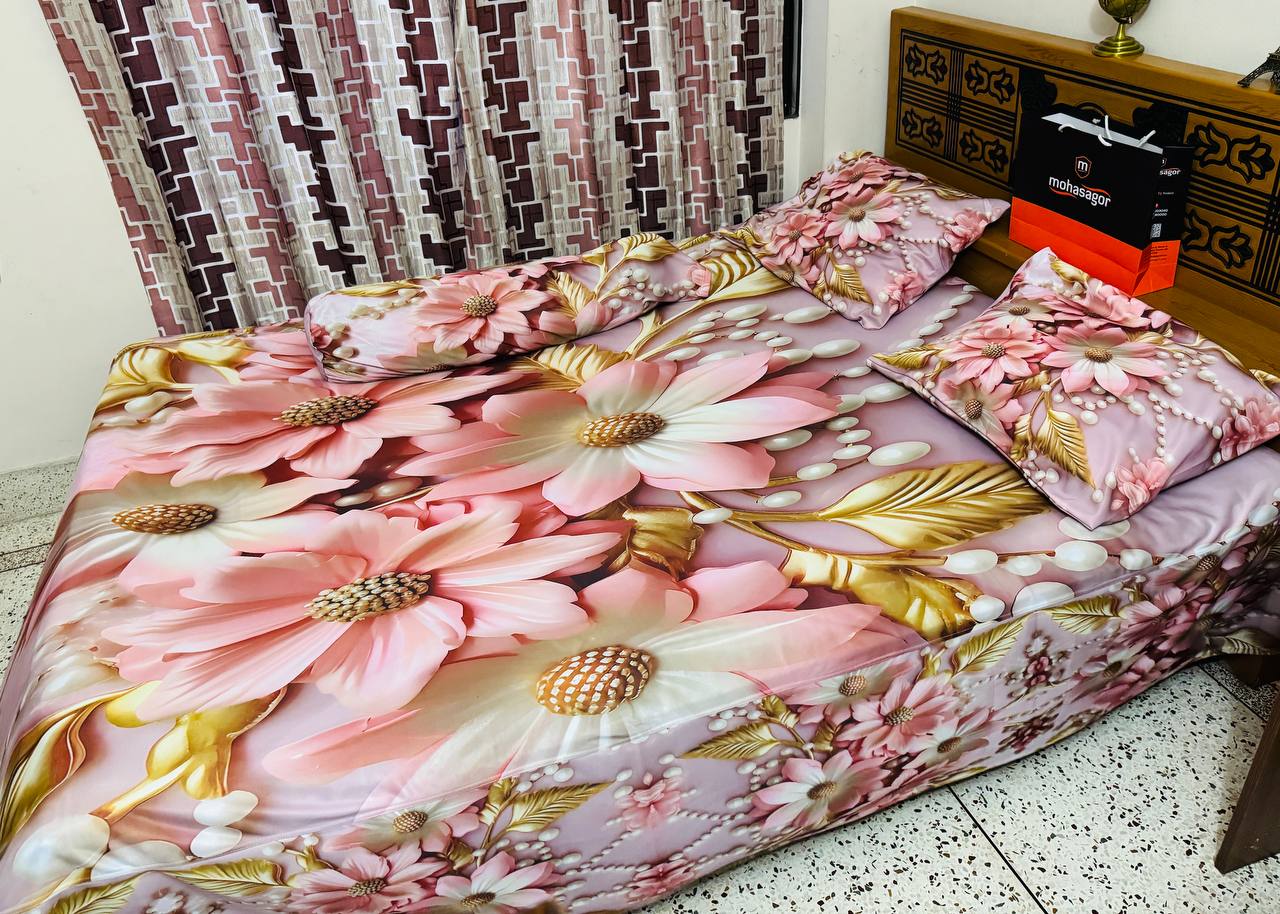 🤍💖 China Premium 3D Design Bed Sheet 🤍💖