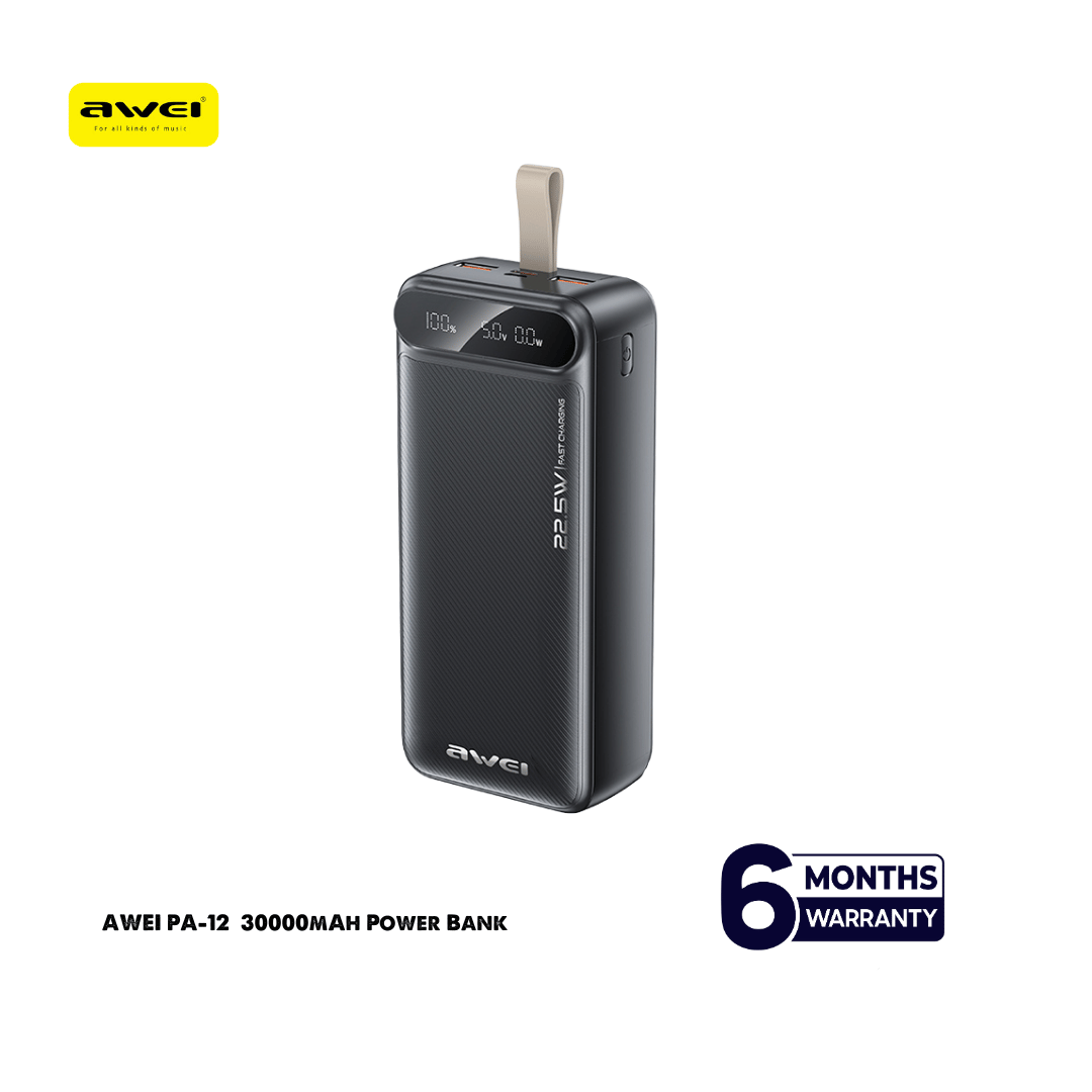 🤍💖 AWEI PA-12 30000mAh Fast Charging Power Bank 🤍💖