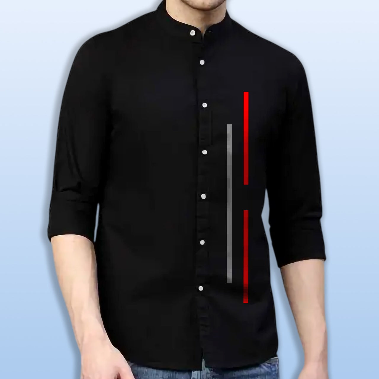 🤍💖 Premium Printed Ban Collar Shirt for Men 🤍💖