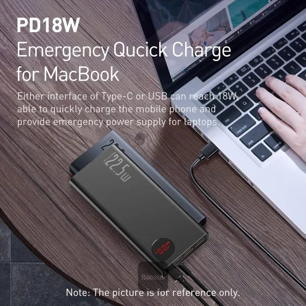 🤍💖 Baseus Adaman 20000mAh 22.5W Metal Power Bank with Digital Display – Black 🤍💖
