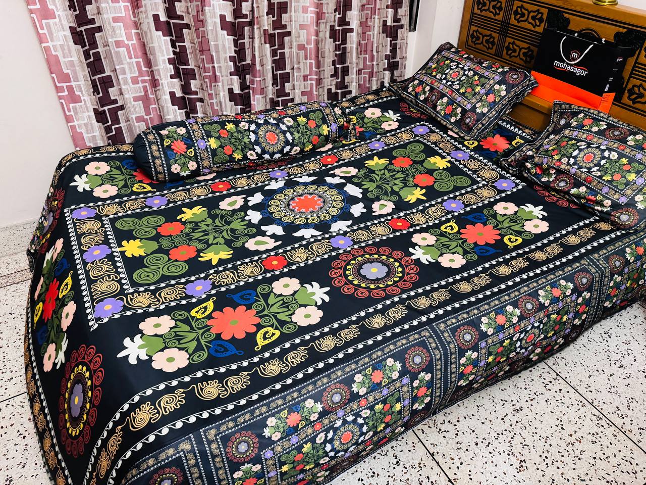 🤍💖 China Premium 3D Design Bed Sheet 🤍💖