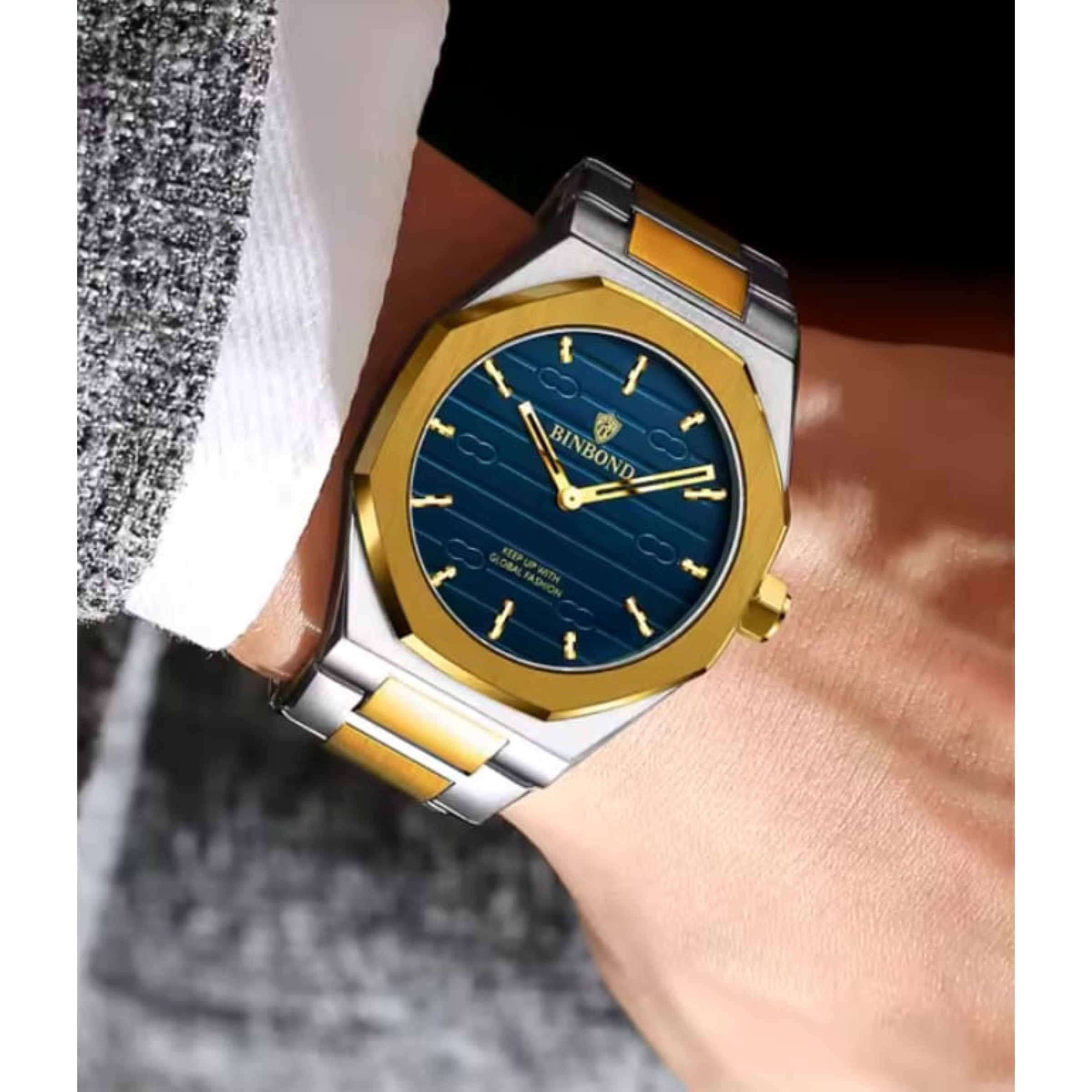 🤍💖 BINBOND 818 Stainless Steel Quartz Fashionable Premium Watch 🤍💖