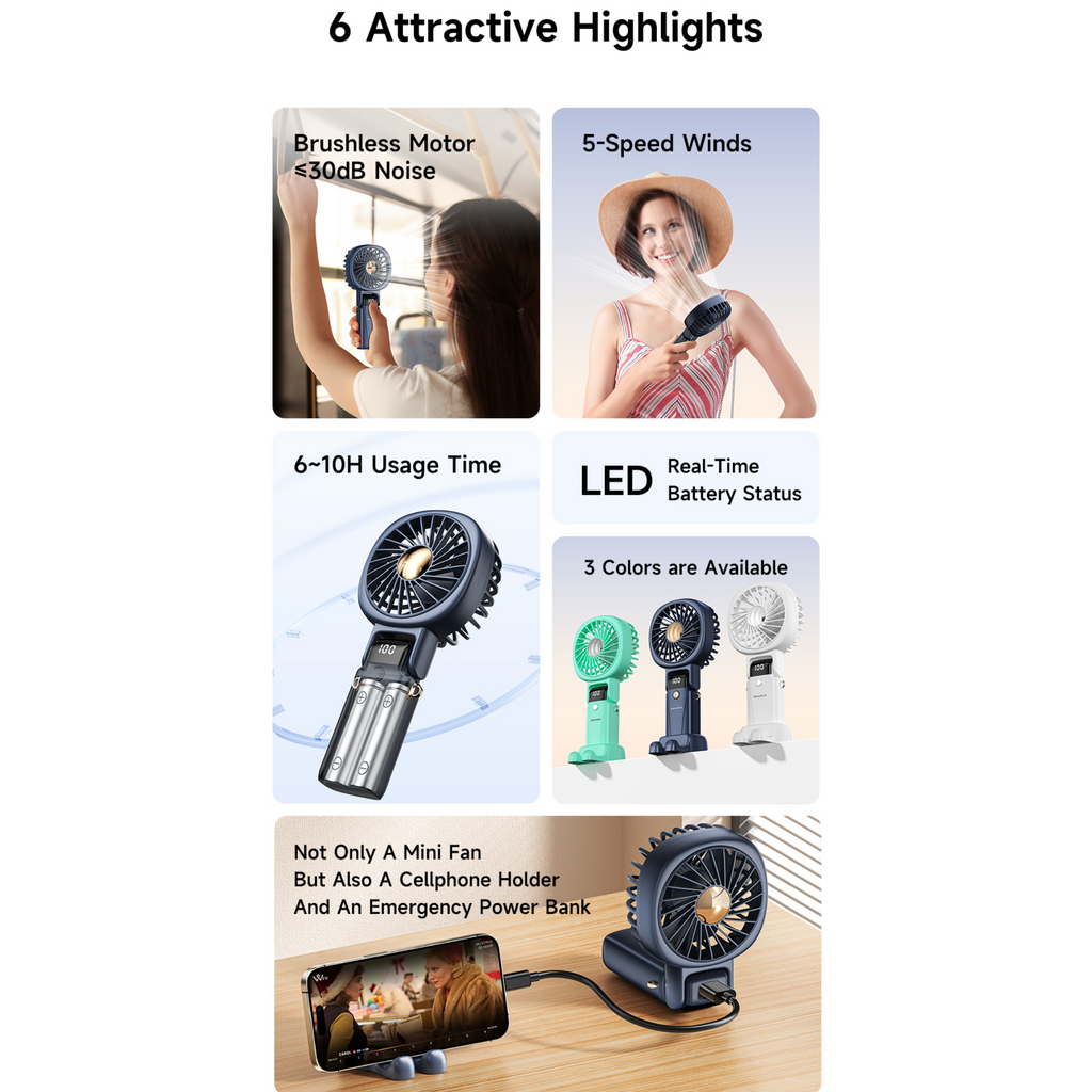 🤍💖 AWEI F37 Multifunctional Handheld Fan 🤍💖