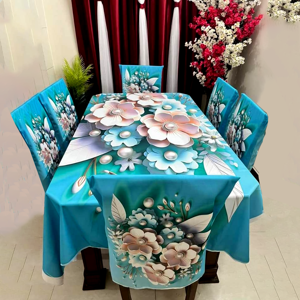 🤍💖 China Premium 3D Print Table Cloth Set 🤍💖