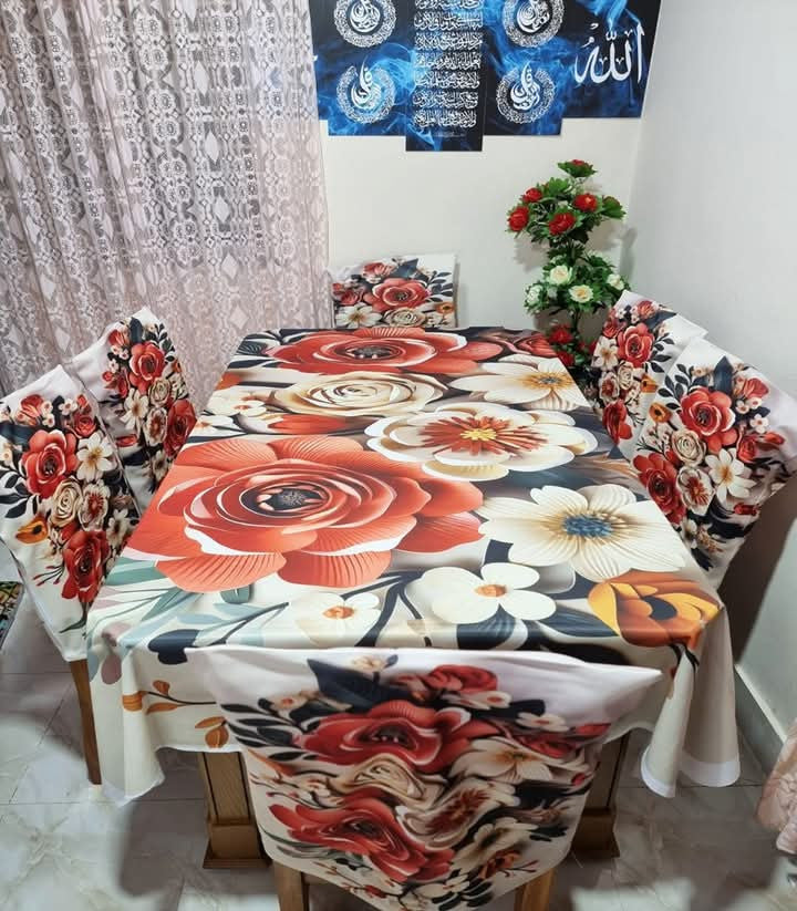 🤍💖 China Premium 3D Print Table Cloth Set 🤍💖