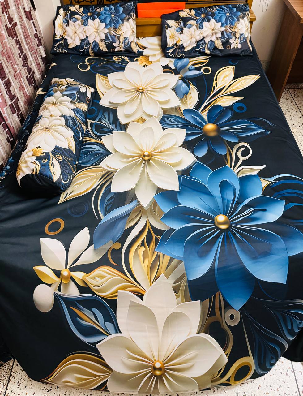 🤍💖 China Premium 3D Design Bed Sheet 🤍💖