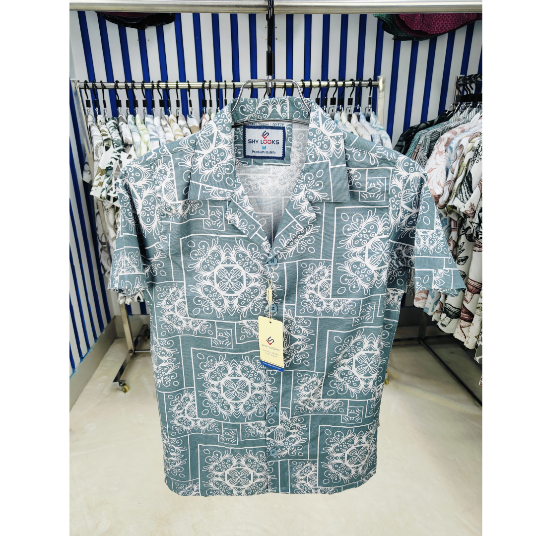 🤍💖 Pure Cotton Half Sleeve Print Shirt for Men's 🤍💖