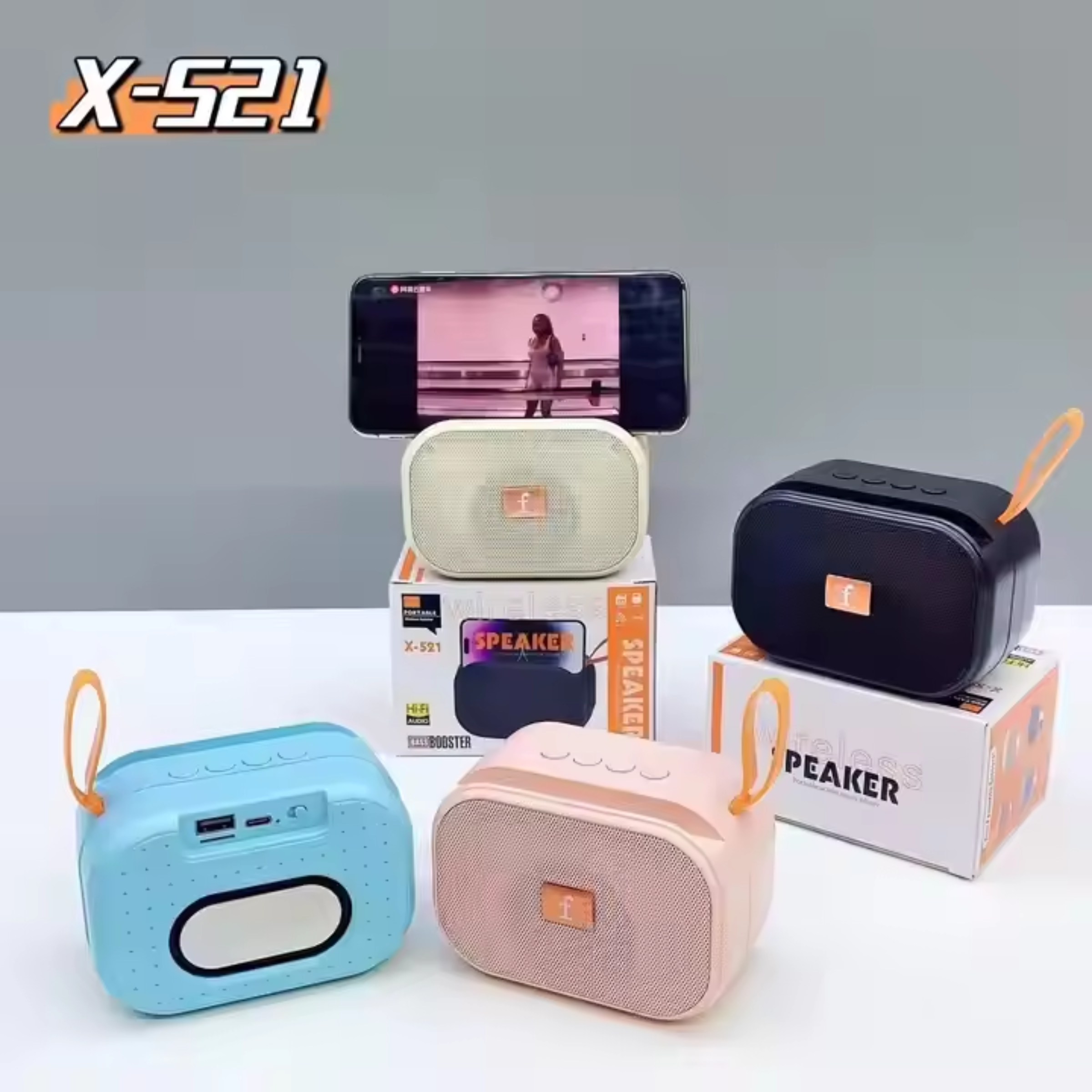 🤍💖 X-521 Bluetooth, USB, SD Card & FM Radio Supported Hi-Fi Audio Extra Bass Speaker 🤍💖