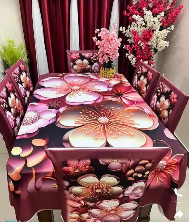 🤍💖 China Premium 3D Print Table Cloth Set 🤍💖