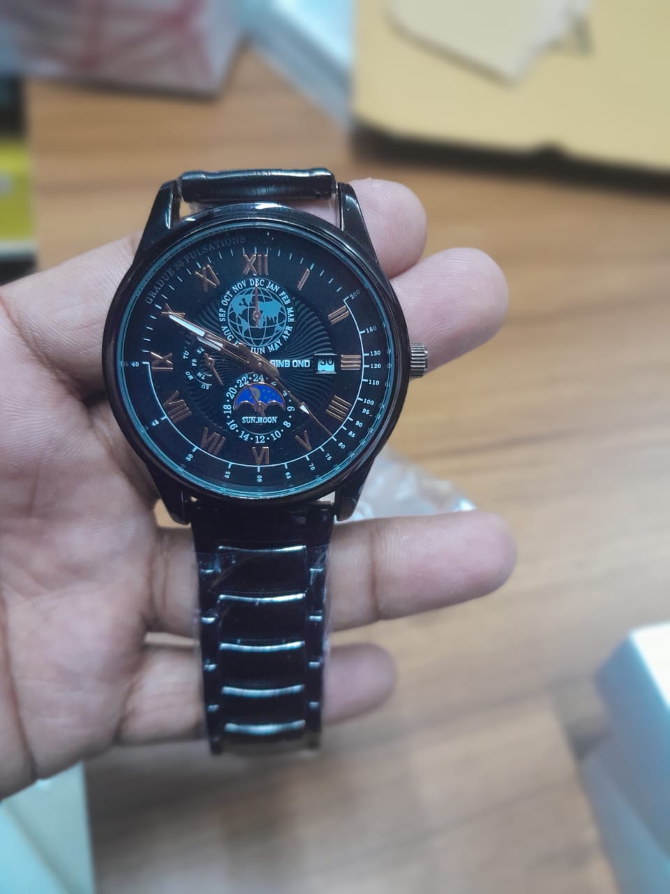 🤍💖 BINBOND B3982 New Style Silver Men Quartz Watch Authentic Stainless Steel Band Date Display Dials Decoration Watch 🤍💖