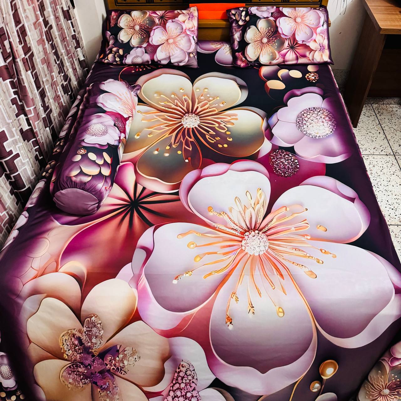 🤍💖 China Premium 3D Design Bed Sheet 🤍💖