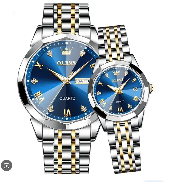 🤍💖 Butter Fly Lock Olievs Stainless Steel fashionable Couple watches +1pcs chain cutter+ 2 pcs battery 🤍💖