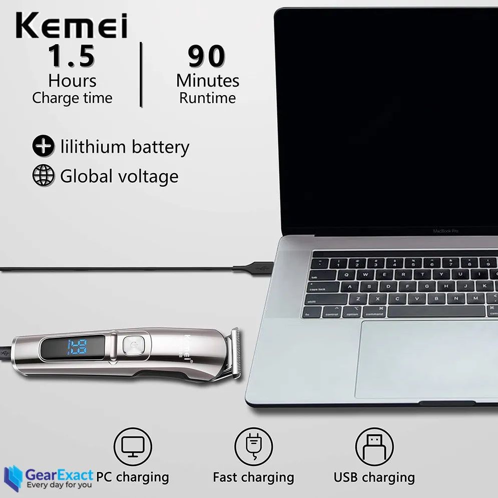 🤍💖 Kemei KM-8509 Waterproof Hair Clipper and Beard Trimmer for Men 🤍💖