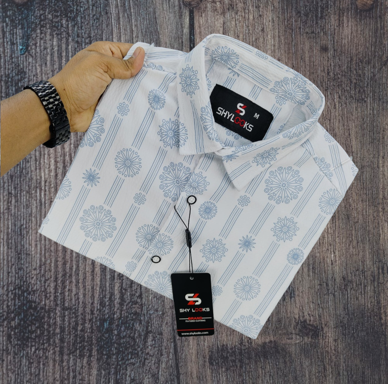 🤍💖 Luxury Popcorn Half Sleeve Print Shirt- Shy Looks 🤍💖