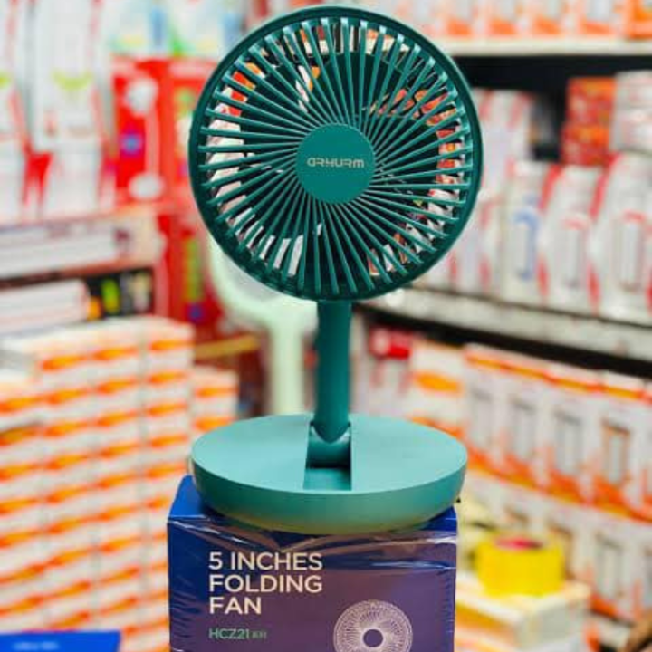 🤍💖 Rechargeable 5-inches Folding fan HCZ21 Green colour 🤍💖