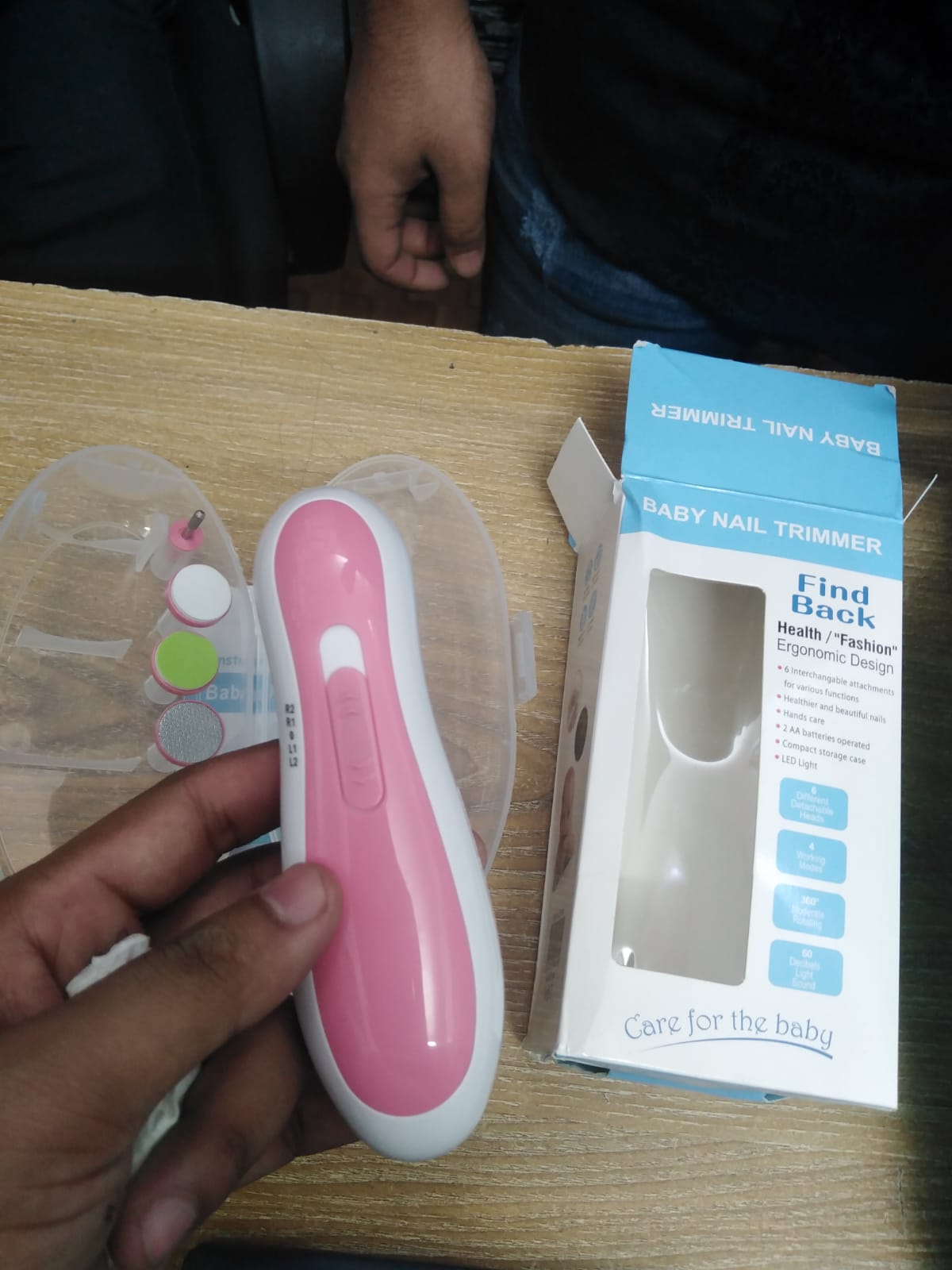 🤍💖 Glopole Baby Nail Trimmer File with Light Battery Operated Safe Electric Nail Clippers Kit (AA) - Pink 🤍💖