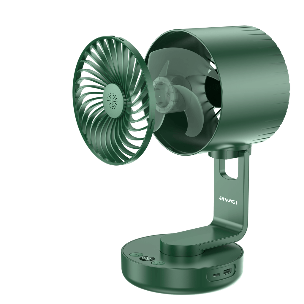 🤍💖 Awei F34 Strong Wind Air Circulation Wide Angle Night Lamp Fan 4000mAh 🤍💖