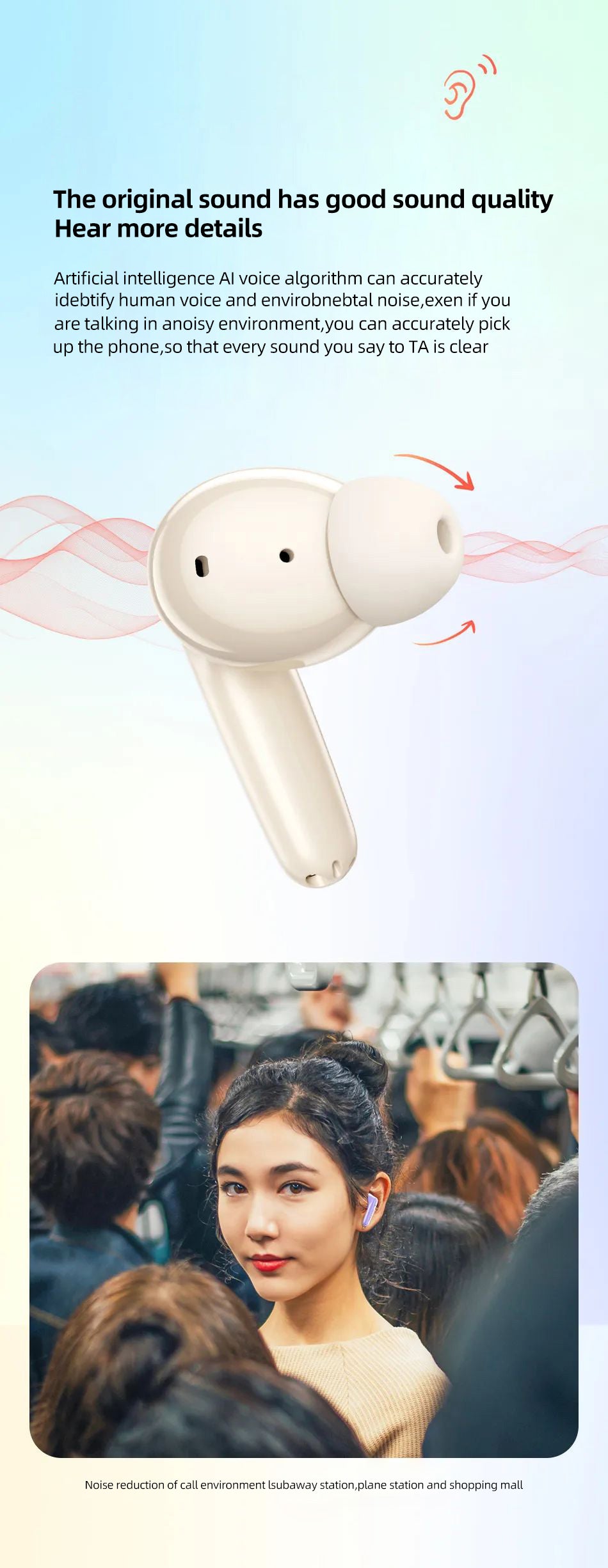 Awei T90 2 in 1 ENC Wireless Bluetooth Earbuds With Mic Noise Reduction Headphones