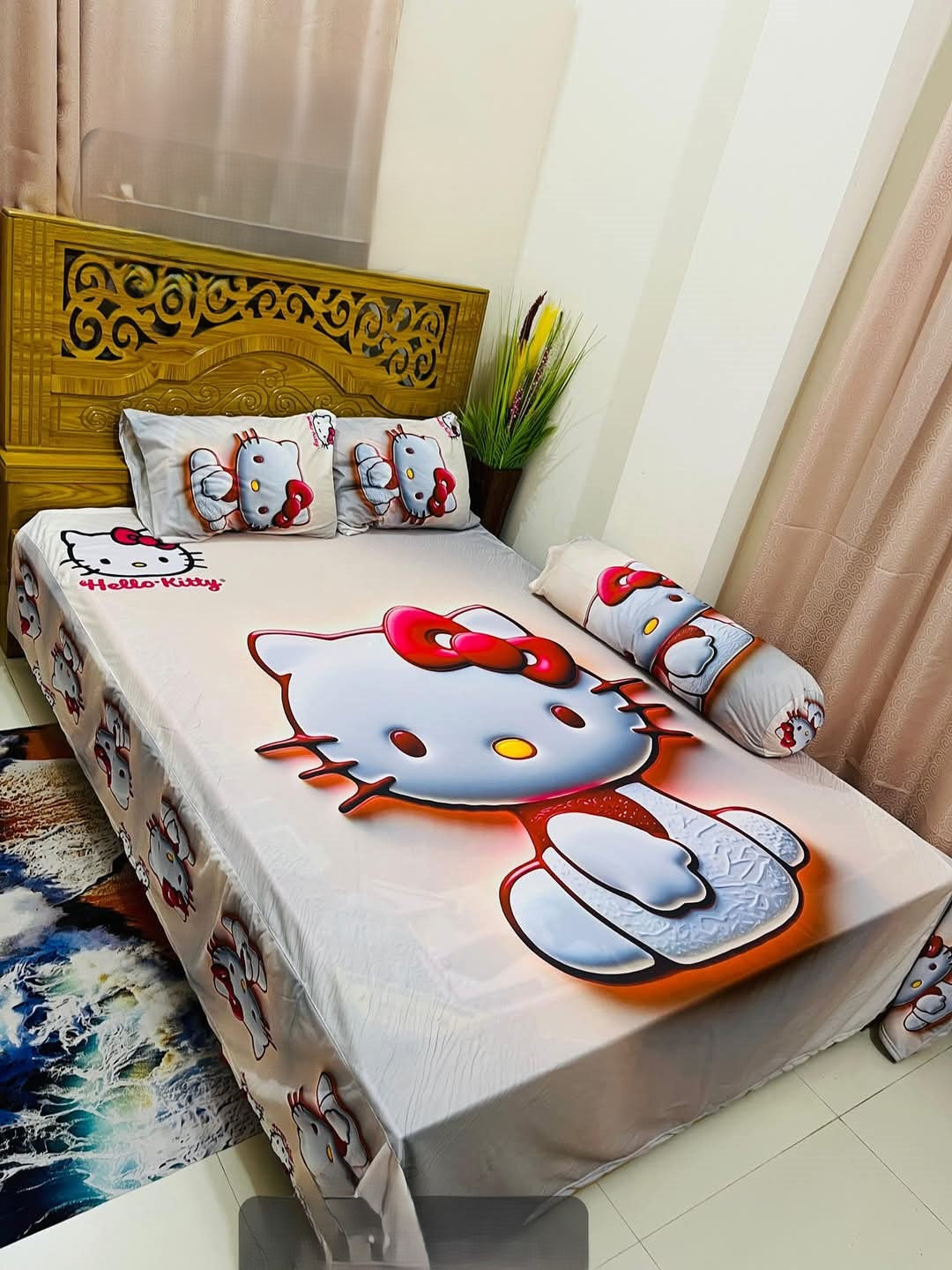 🤍💖 China Premium 3D Design Bed Sheet 🤍💖