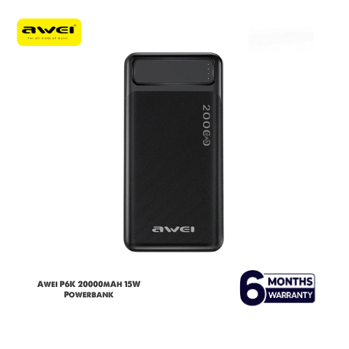 🤍💖 Awei P6K 20000mAh Double USB Output Power Bank 🤍💖