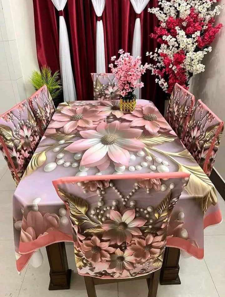 🤍💖 China Premium 3D Print Table Cloth Set 🤍💖