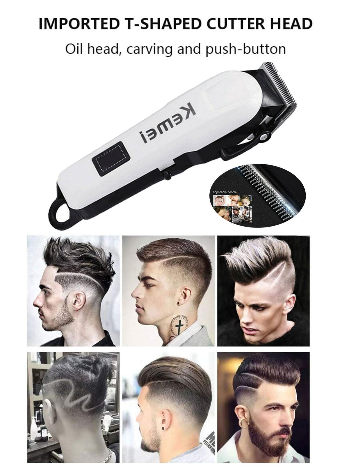 🤍💖 Professionals Design Perfect Shaver And Haircut Rechargeable Beard And Moustaches Hair Machine And Trimming With Cord And Without Cordless Use km809A 🤍💖